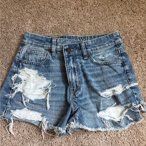 Aerie Ripped Light Blue Jean Shorts